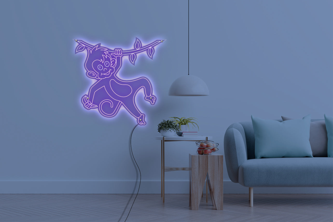 Neon LED schriftzug sign schild light strip lila online home dekor, affe