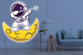 Neon LED schriftzug sign schild light strip weiss online home dekor, astronaut und der mond