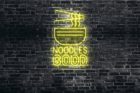 Neon LED schriftzug sign schild light strip gelb online home dekor business, Noodles Good, Nudeln