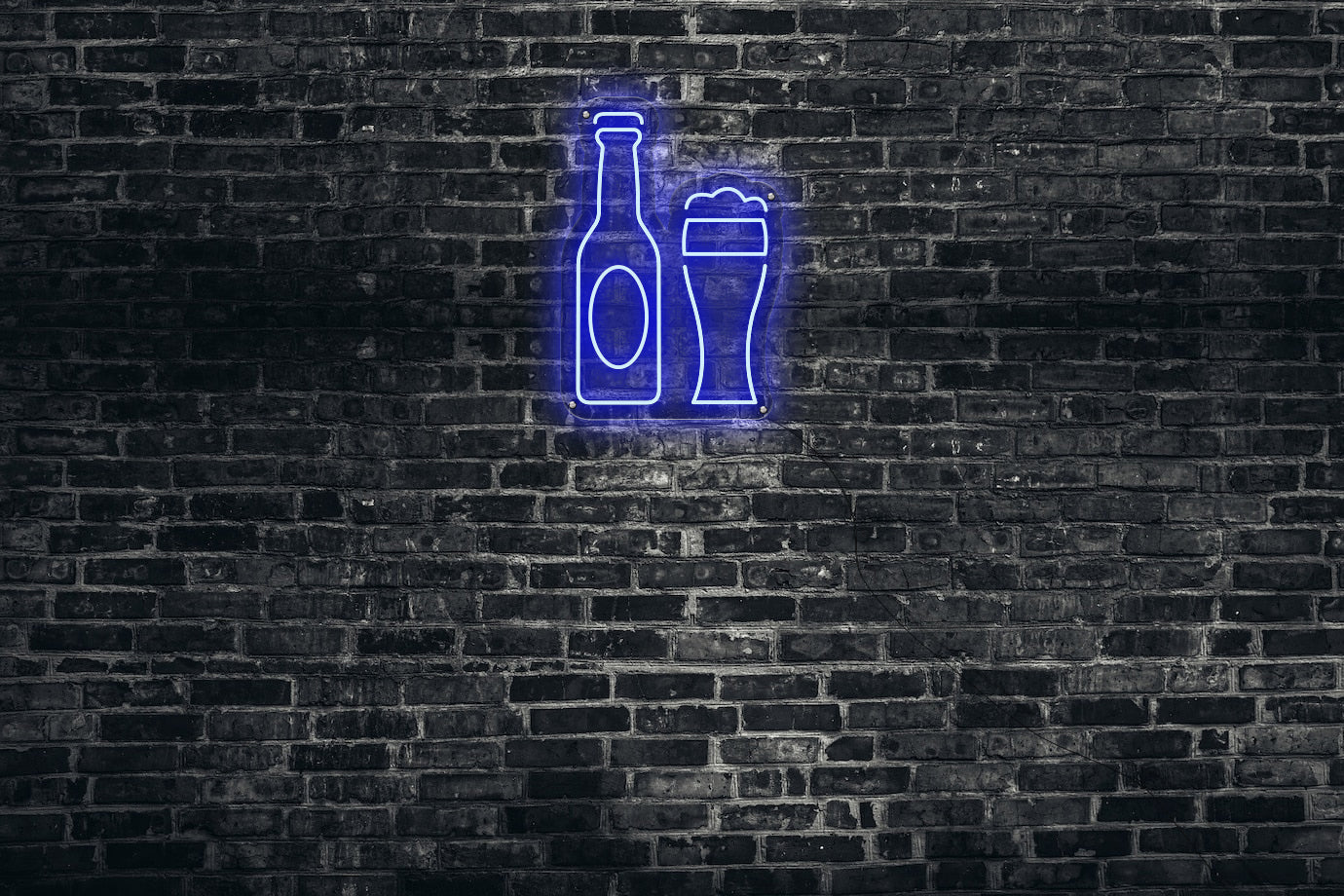 Neon LED schriftzug sign schild light strip blau online home dekor business, bier, cold beer