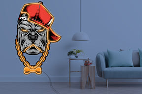 Neon LED schriftzug sign schild light strip orange online home dekor business lifestyle, bulldog