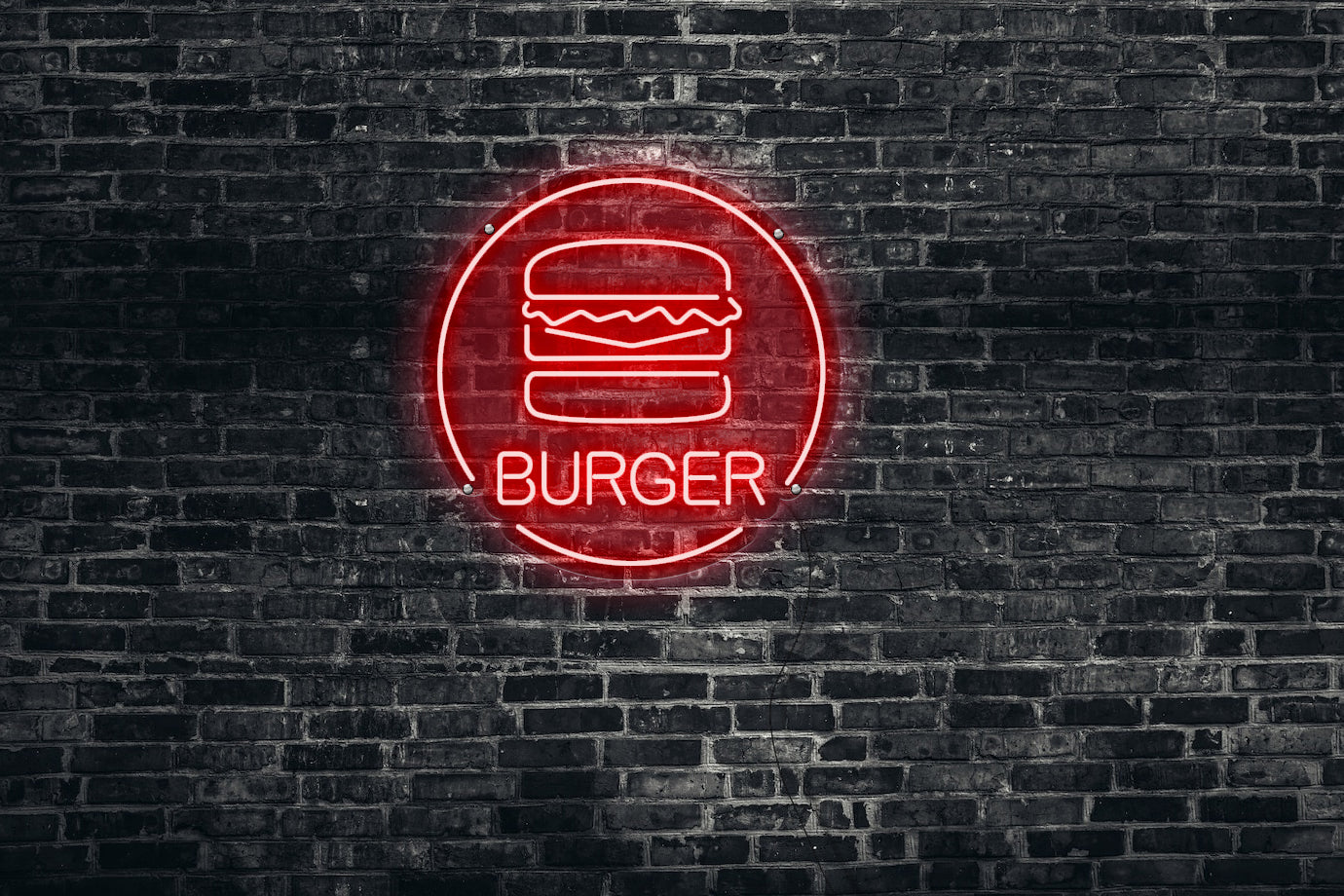 Neon LED schriftzug sign schild light strip rot online home dekor business event party, burger