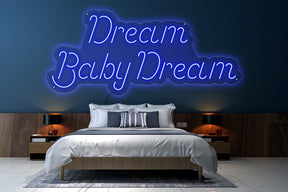 Neon LED schriftzug sign schild light strip blau online home dekor lifestyle, dream baby dream