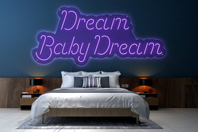 Neon LED schriftzug sign schild light strip lila online home dekor lifestyle, dream baby dream