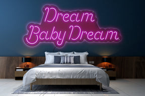 Neon LED schriftzug sign schild light strip pink online home dekor lifestyle, dream baby dream