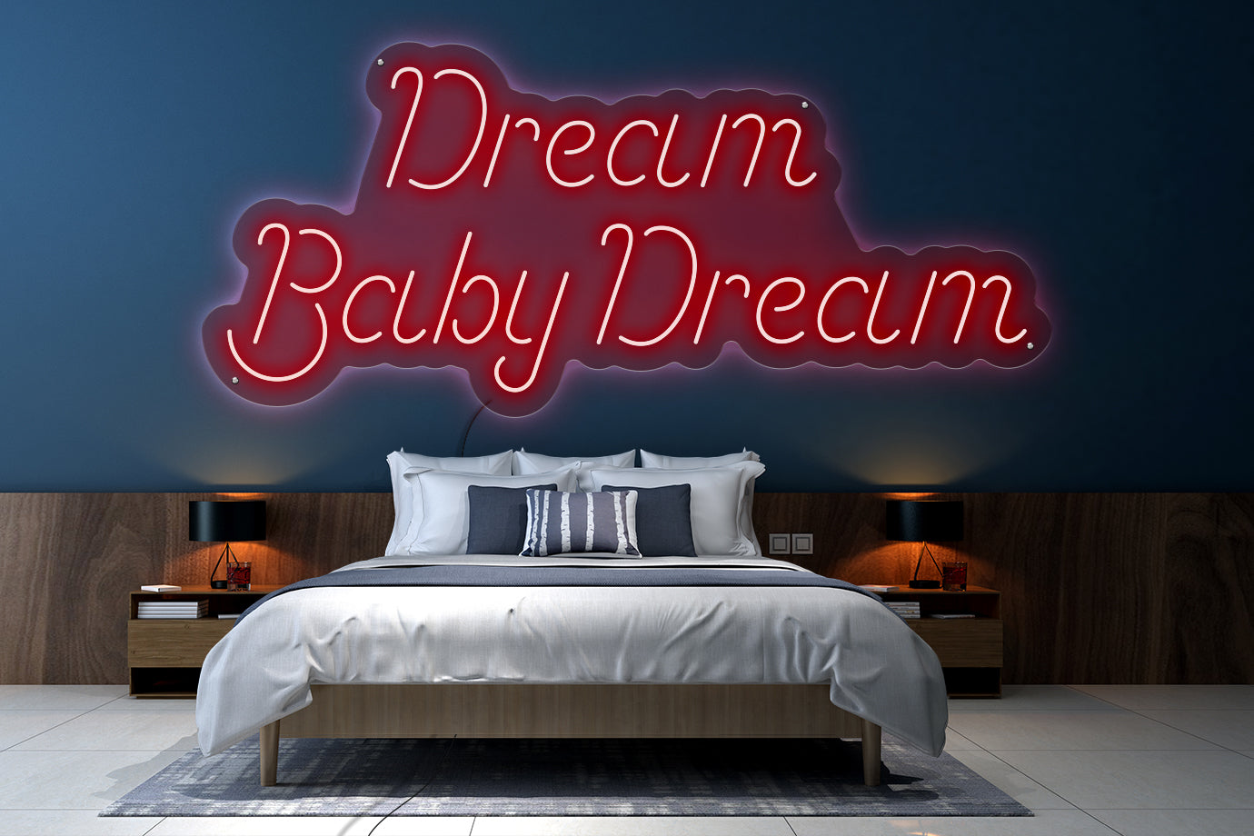 Neon LED schriftzug sign schild light strip rot online home dekor lifestyle, dream baby dream