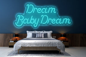 Neon LED schriftzug sign schild light strip türkis online home dekor lifestyle, dream baby dream