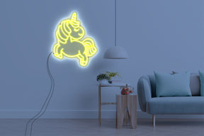 Neon LED schriftzug sign schild light strip gelb online home dekor, einhorn