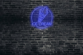 Neon LED schriftzug sign schild light strip blau online home dekor business, ice cream