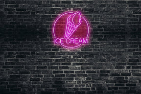 Neon LED schriftzug sign schild light strip pink online home dekor business, ice cream