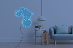 Neon LED schriftzug sign schild light strip hell blau online home dekor, elefant