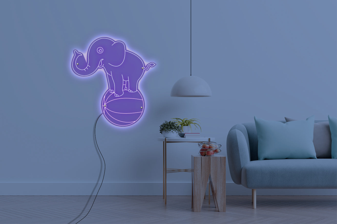 Neon LED schriftzug sign schild light strip lila online home dekor, elefant