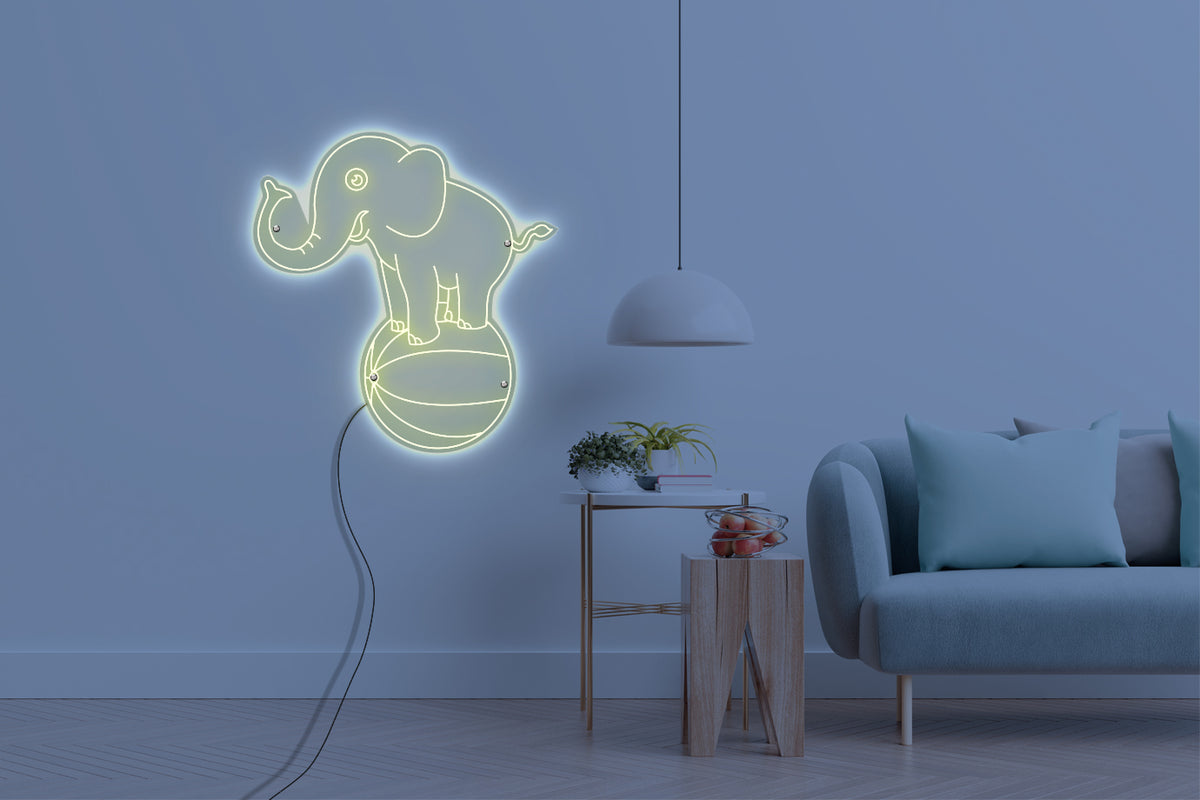 Neon LED schriftzug sign schild light strip warmweiss online home dekor, elefant