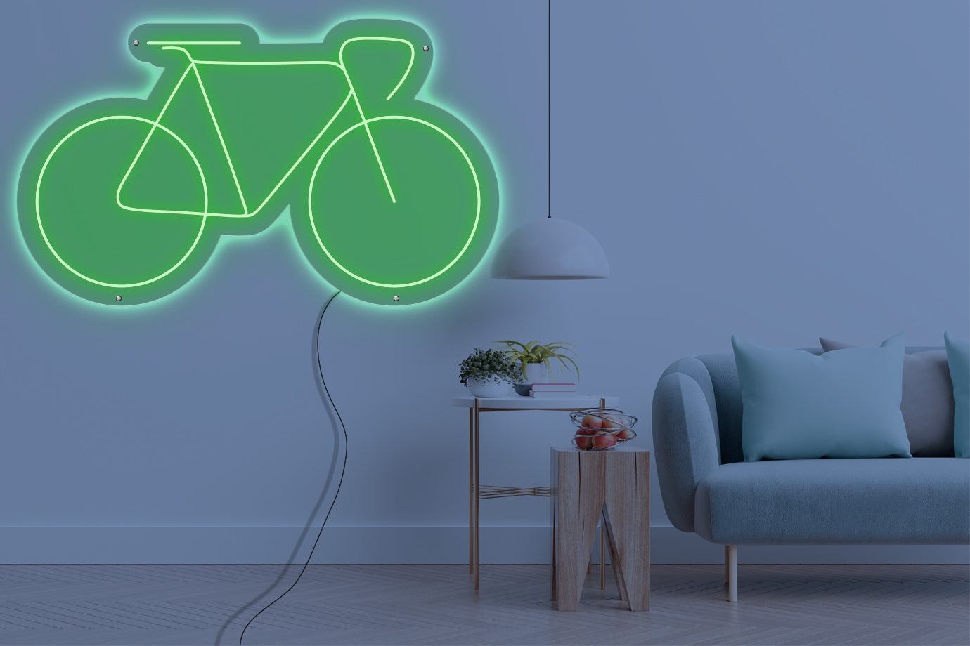 Neon LED schriftzug sign schild light strip grün online home dekor business lifestyle, fahrrad