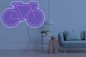 Neon LED schriftzug sign schild light strip lila online home dekor business lifestyle, fahrrad