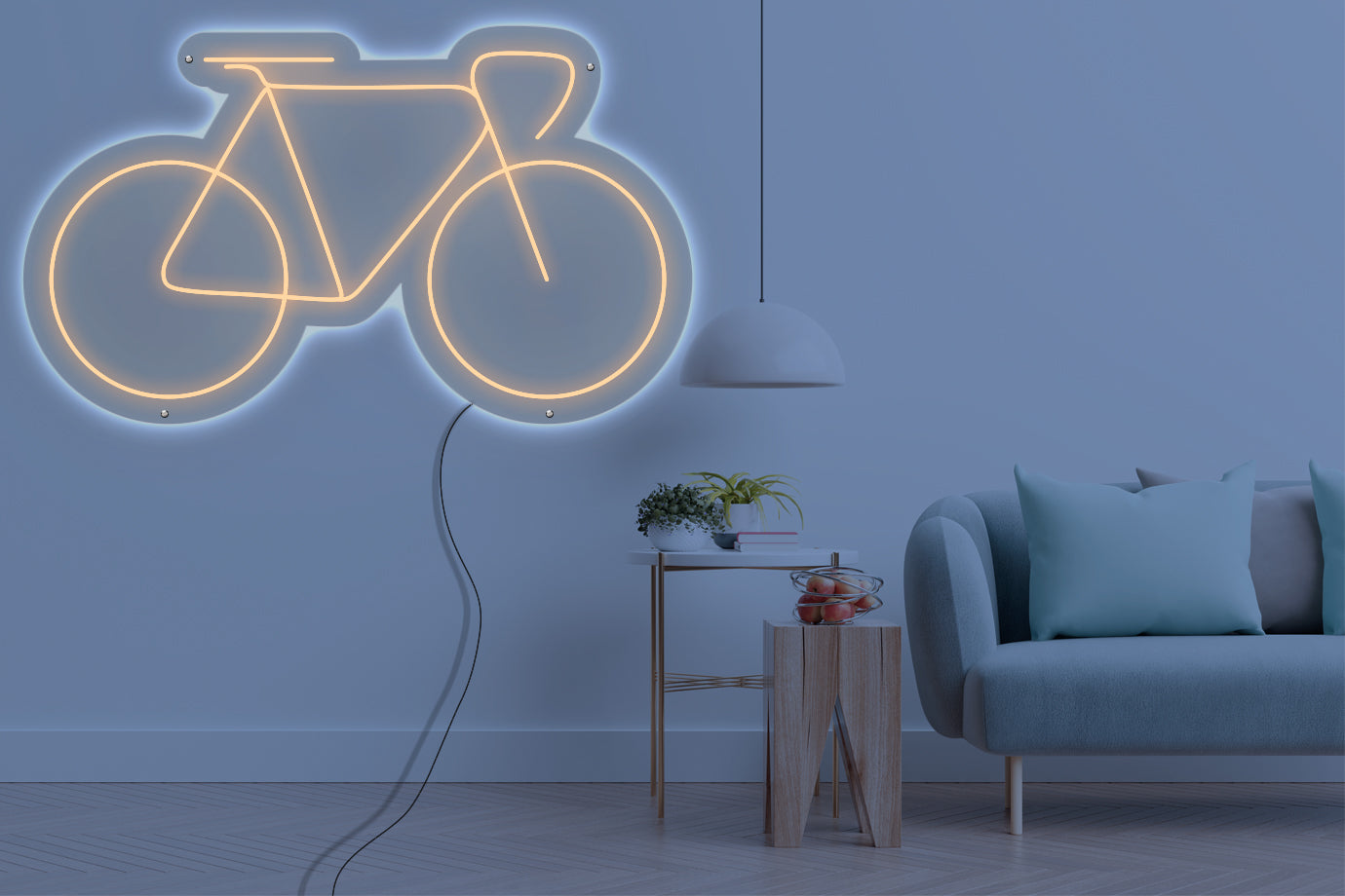 Neon LED schriftzug sign schild light strip orange online home dekor business lifestyle, fahrrad