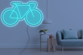 Neon LED schriftzug sign schild light strip türkis online home dekor business lifestyle, fahrrad