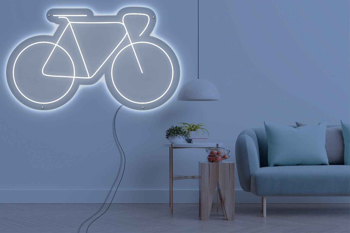 Neon LED schriftzug sign schild light strip weiss online home dekor business lifestyle, fahrrad