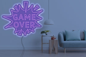 Neon LED schriftzug sign schild light strip lila online home dekor business gaming lifestyle, game over