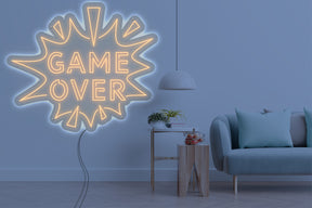 Neon LED schriftzug sign schild light strip orange online home dekor business gaming lifestyle, game over