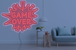 Neon LED schriftzug sign schild light strip rot online home dekor business gaming lifestyle, game over