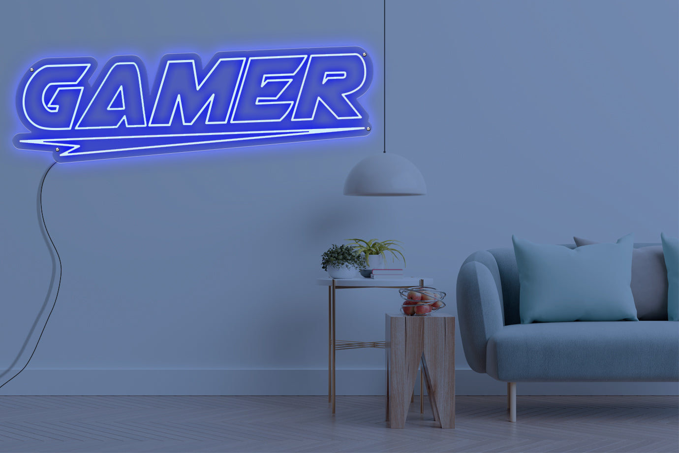 Neon LED schriftzug sign schild light strip blau online home dekor business gaming lifestyle, gamer