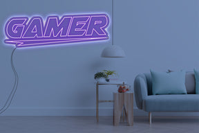 Neon LED schriftzug sign schild light strip lila online home dekor business gaming lifestyle, gamer