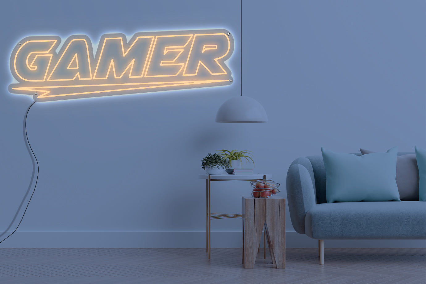 Neon LED schriftzug sign schild light strip orange online home dekor business gaming lifestyle, gamer