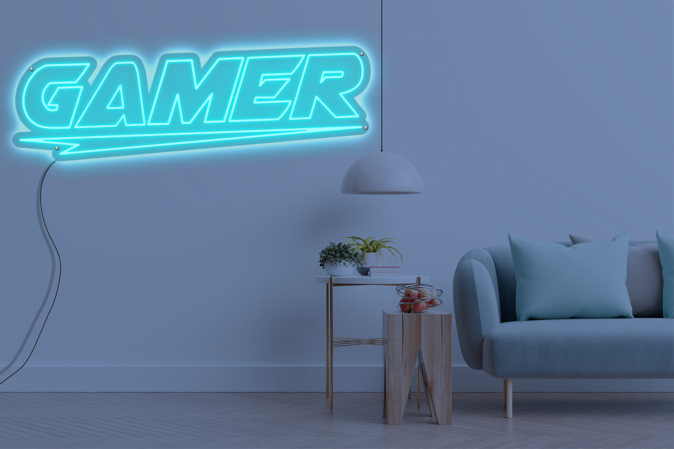 Neon LED schriftzug sign schild light strip türkis online home dekor business gaming lifestyle, gamer