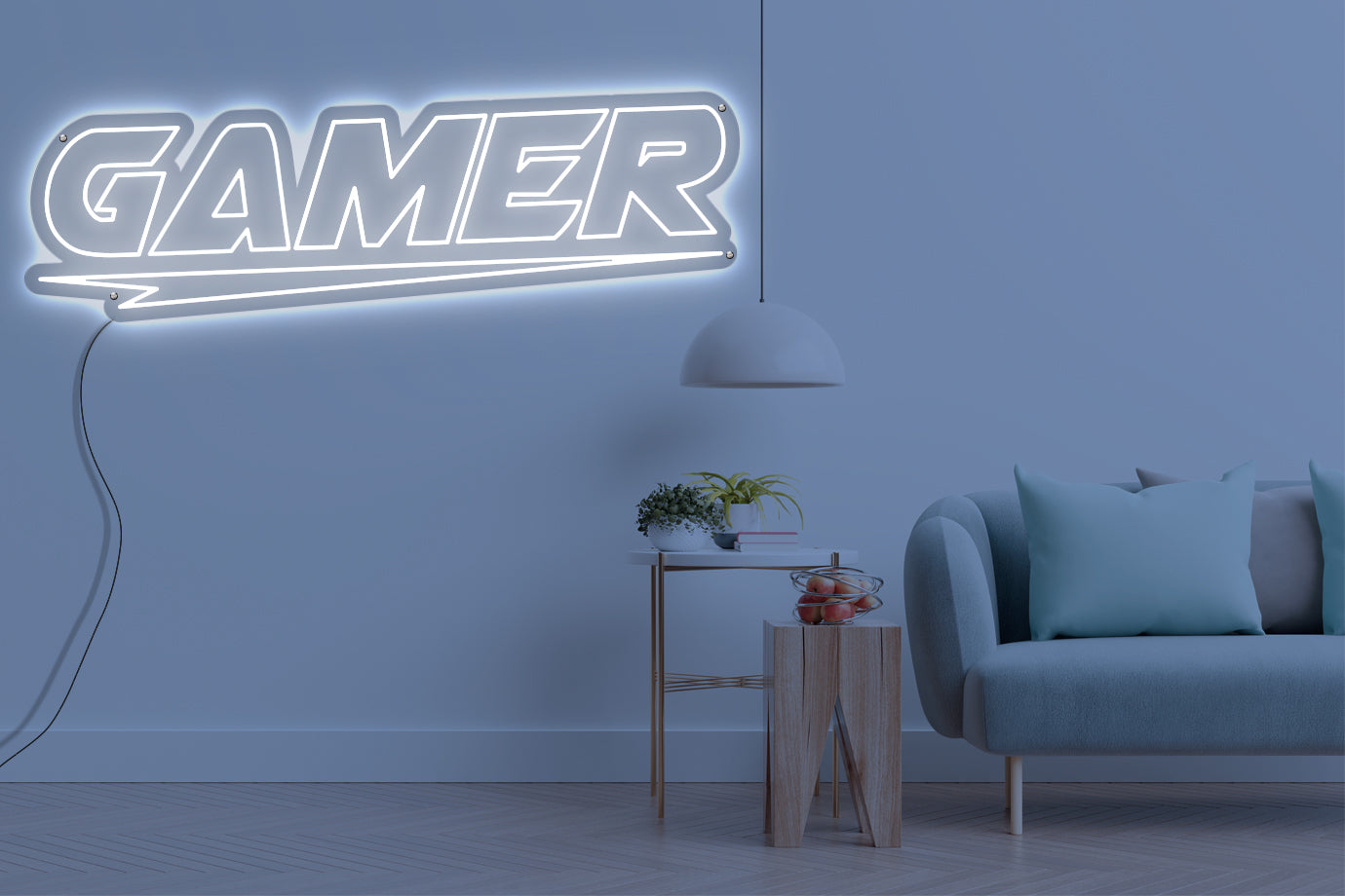 Neon LED schriftzug sign schild light strip weiss online home dekor business gaming lifestyle, gamer