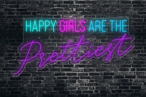 Neon LED schriftzug sign schild light strip bunt online home dekor, happy girls are the prettiest