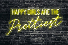 Neon LED schriftzug sign schild light strip gelb online home dekor, happy girls are the prettiest