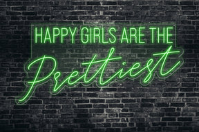 Neon LED schriftzug sign schild light strip grün online home dekor, happy girls are the prettiest