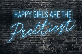 Neon LED schriftzug sign schild light strip hell blau online home dekor, happy girls are the prettiest