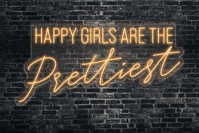 Neon LED schriftzug sign schild light strip orange online home dekor, happy girls are the prettiest