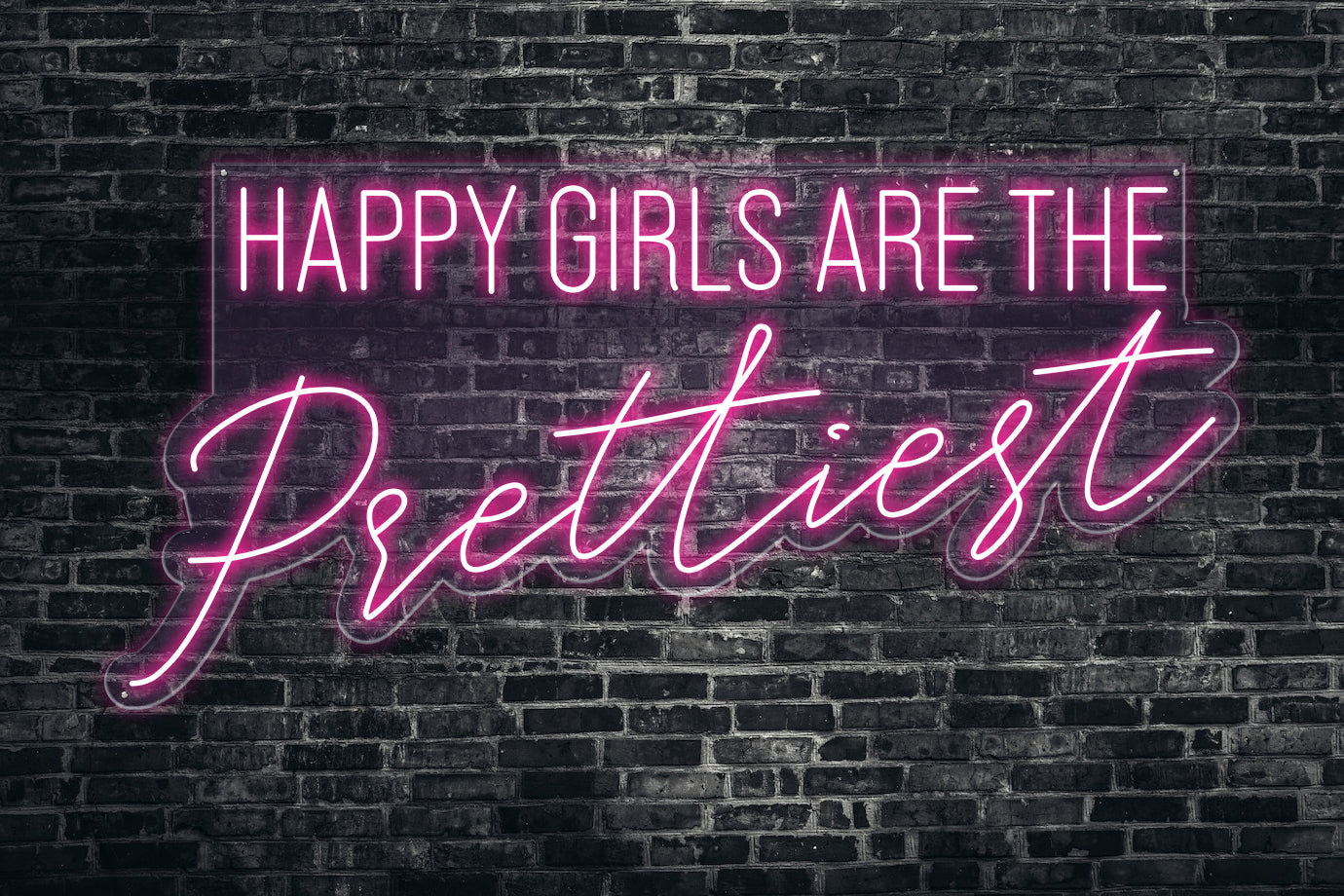 Neon LED schriftzug sign schild light strip pink online home dekor, happy girls are the prettiest