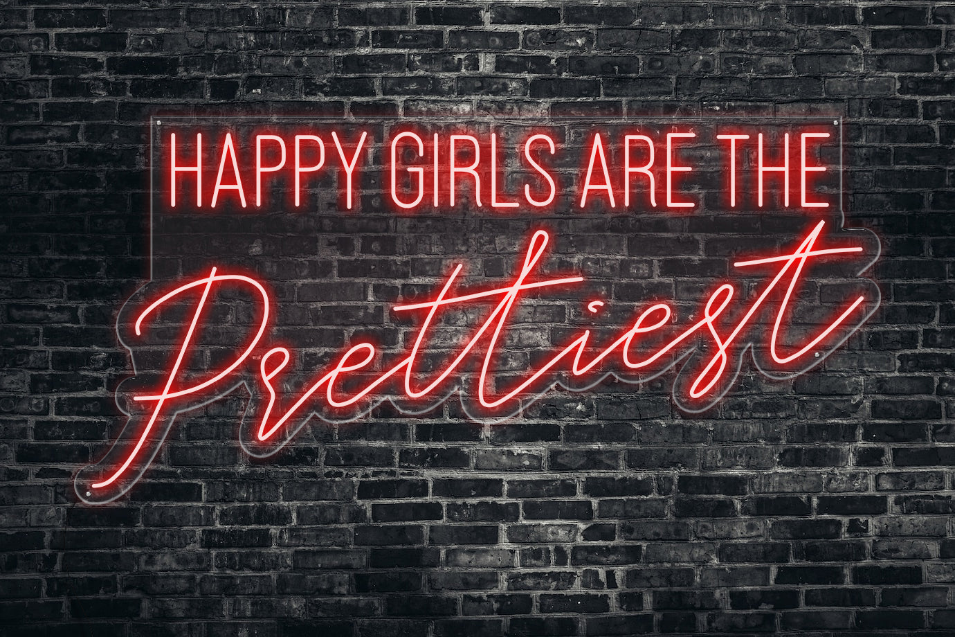 Neon LED schriftzug sign schild light strip rot online home dekor, happy girls are the prettiest