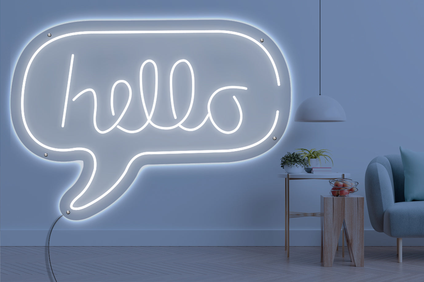 Neon LED schriftzug sign schild light strip weiss online home dekor, hello