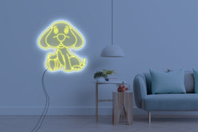 Neon LED schriftzug sign schild light strip gelb online home dekor, hund