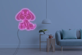 Neon LED schriftzug sign schild light strip pink online home dekor, hund