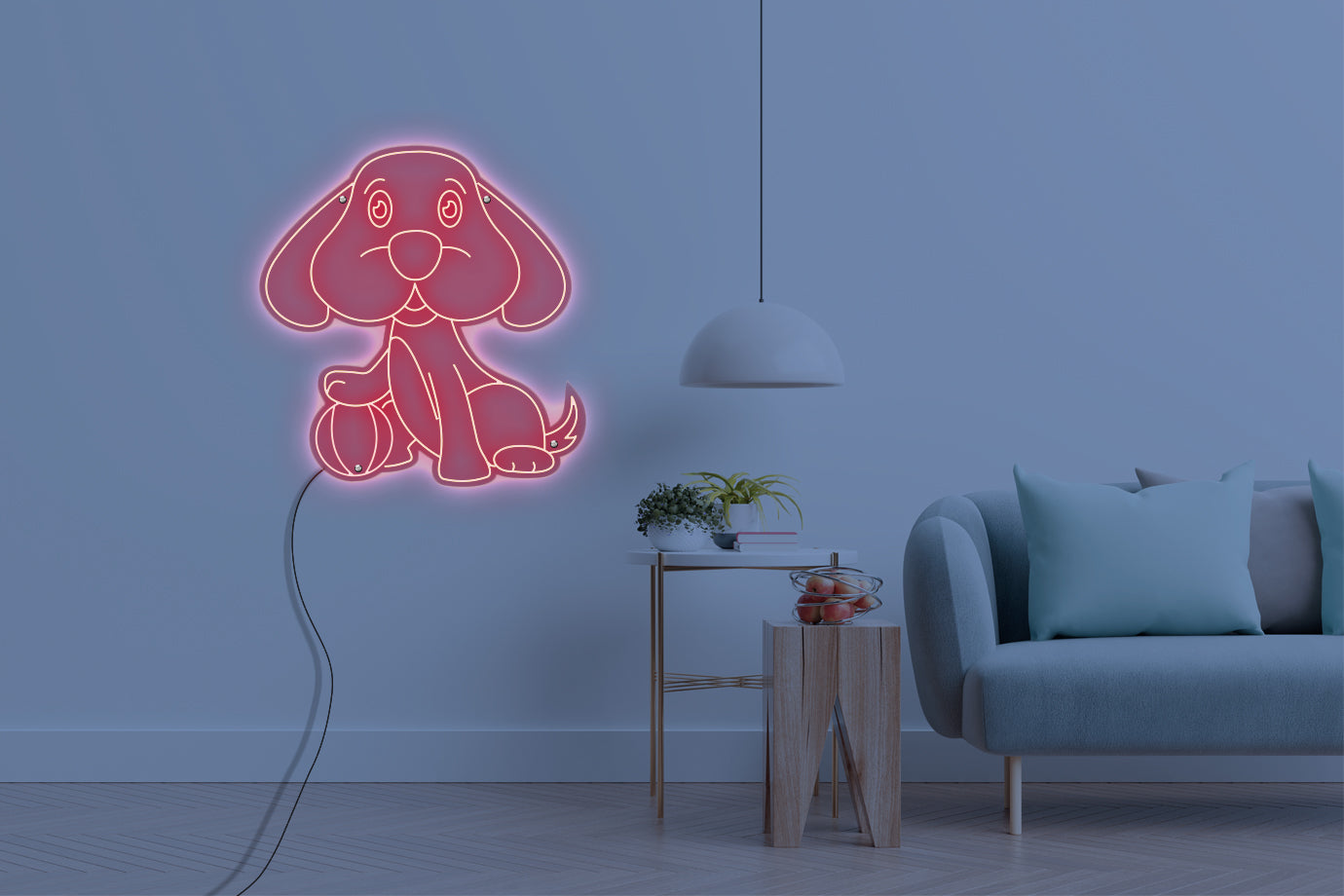 Neon LED schriftzug sign schild light strip rot online home dekor, hund