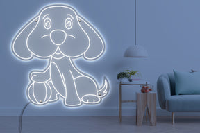 Neon LED schriftzug sign schild light strip blau online home dekor, hund