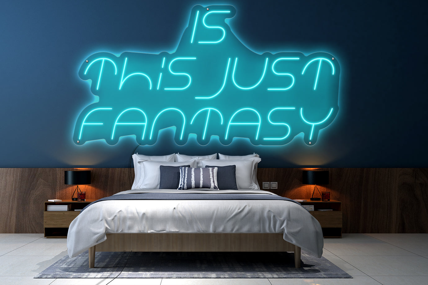 Neon LED schriftzug sign schild light strip türkis online home dekor, is this just fantasy