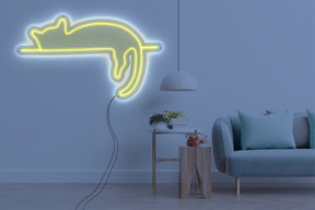 Neon LED schriftzug sign schild light strip gelb online home dekor, katze