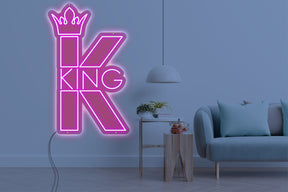 Neon LED schriftzug sign schild light strip pink online home dekor business, könig, king