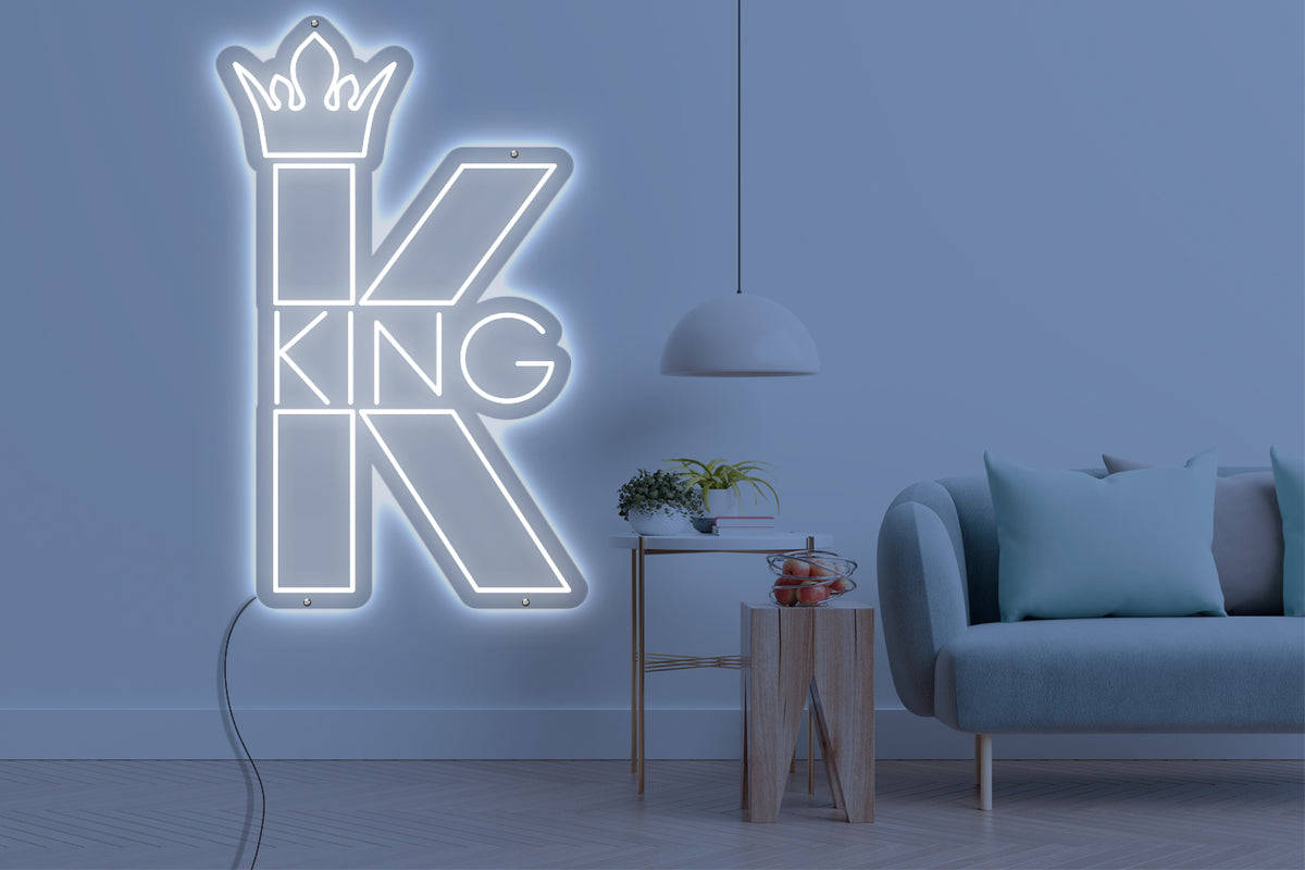 Neon LED schriftzug sign schild light strip weiss online home dekor business, könig, king