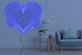 Neon LED schriftzug sign schild light strip blau online home dekor business, liebe, herz