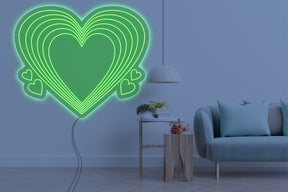 Neon LED schriftzug sign schild light strip grün online home dekor business, liebe, herz