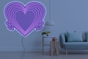 Neon LED schriftzug sign schild light strip lila online home dekor business, liebe, herz