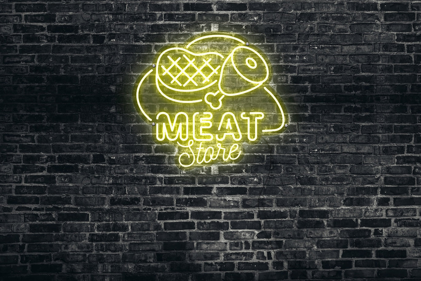 Neon LED schriftzug sign schild light strip warmweiss online home dekor business, Meat store, Metzgerei